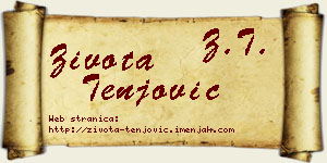 Života Tenjović vizit kartica